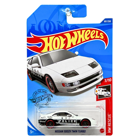 Hot Wheels HW Rescue Police Nissan 300ZX Twin Turbo 1:64 Diecast White