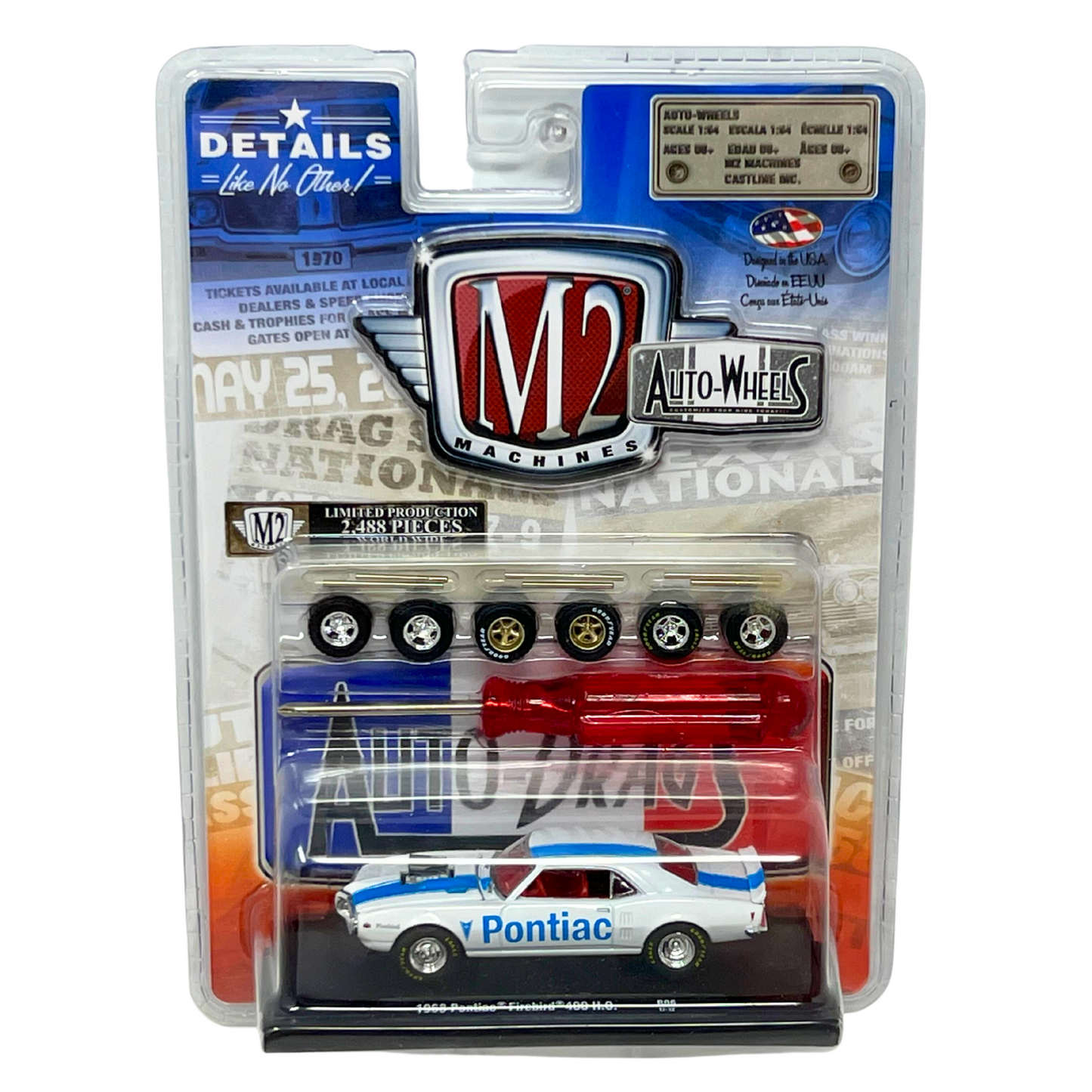 M2 Machines Auto-Wheels 1968 Pontiac Firebird 400 H.O. CHASE 1:64 Diecast