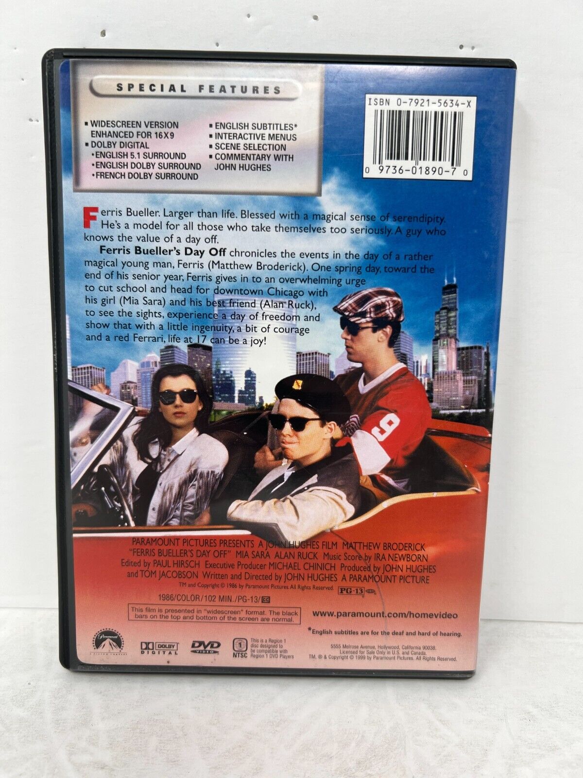 Ferris Bueller's Day Off (DVD, 1999) Comedy Matthew Broderick Good Condition!!!