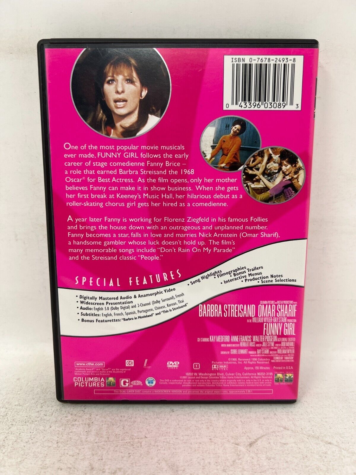 Funny Girl (DVD, 2001) Barbra Streisand Omar Sharif Music