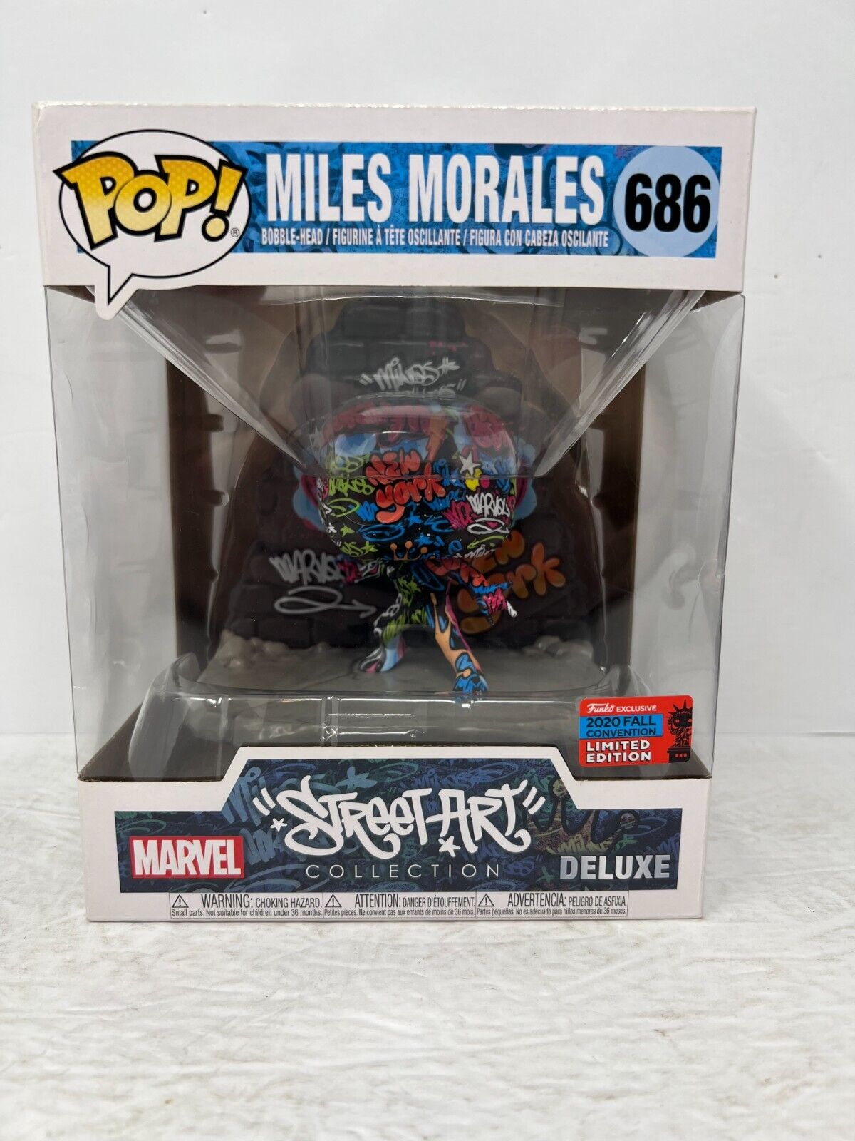 Funko Pop! Marvel #686 Miles Morales Street Art Collection Bobble-Head Vaulted