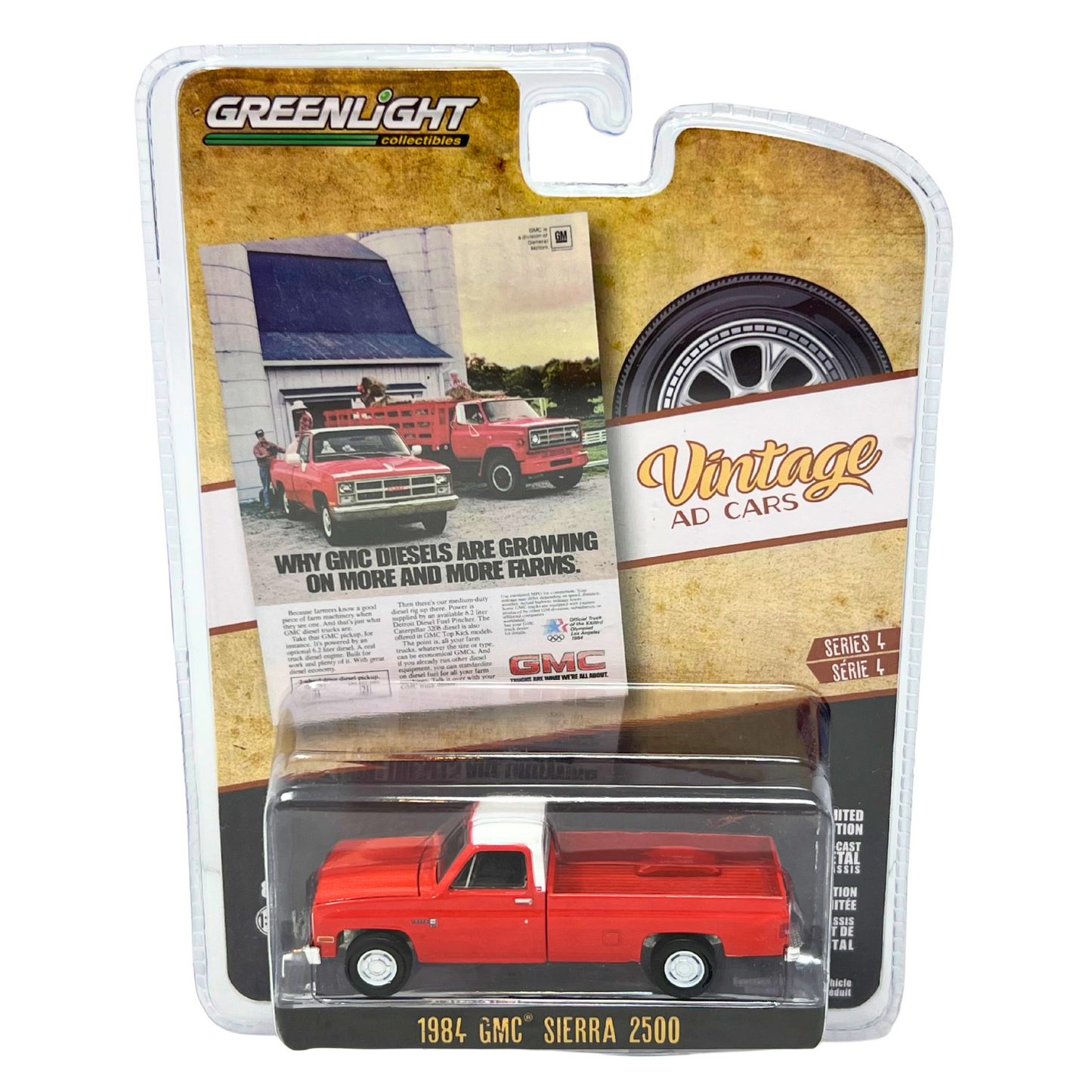 Greenlight Vintage Ad Cars 1984 GMC Sierra 2500 1:64 Diecast