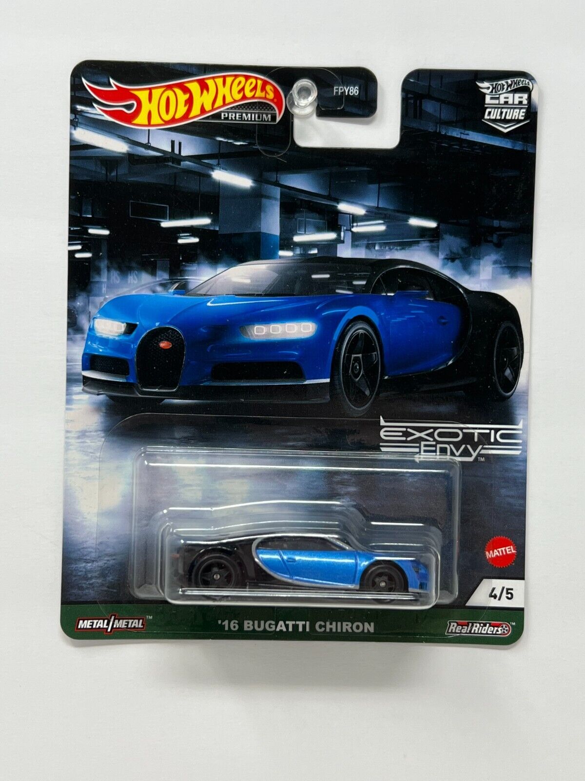 Hot Wheels Premium Exotic Envy '16 Bugatti Chiron 1:64 Diecast