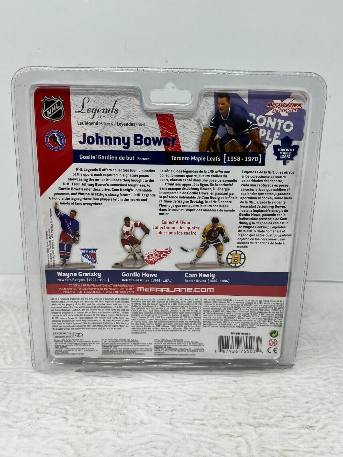 McFarlane NHL Legends Series 6 Johnny Bower Toronto Maple Leafs Action Figure