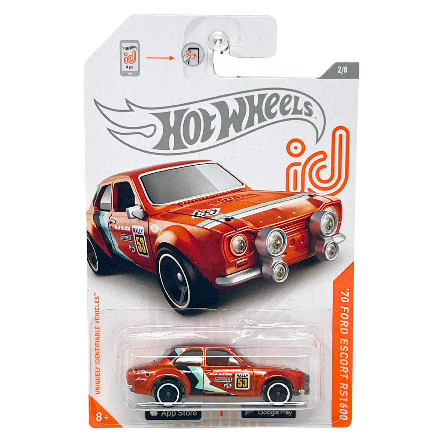 Hot Wheels id '70 Ford Escort RS1600 1:64 Diecast Long Card