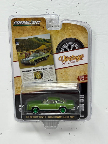 Greenlight Vintage AD Cars 1973 Chevrolet Chevelle GREEN MACHINE 1:64 Diecast