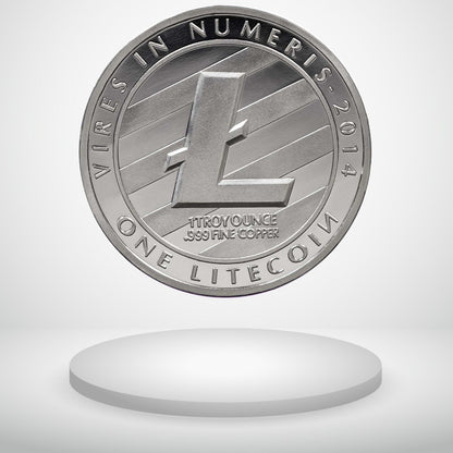 Litecoin LTC Physical Crypto Coin Novelty Souvenir Token Silver Color