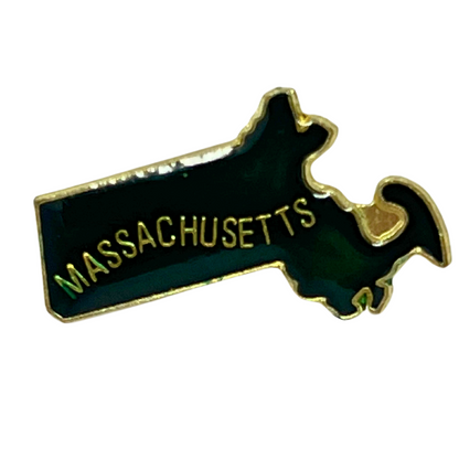 Massachusetts State Map Cities & States Lapel Pin P1
