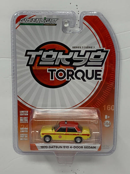 Greenlight Tokyo Torque Series 7 1970 Datsun 510 4-Door Sedan 1:64 Diecast