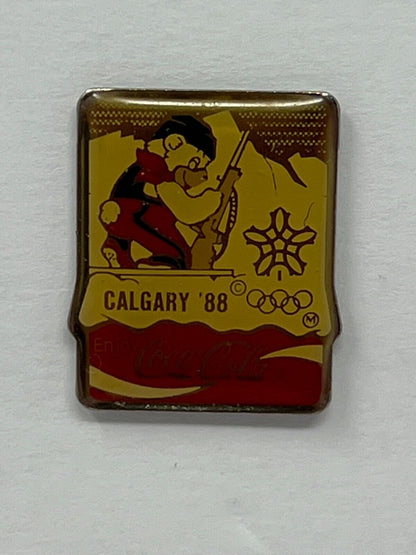 Coca Cola 1988 Calgary Winter Olympic Games (Shooting) Olympics Lapel Pin