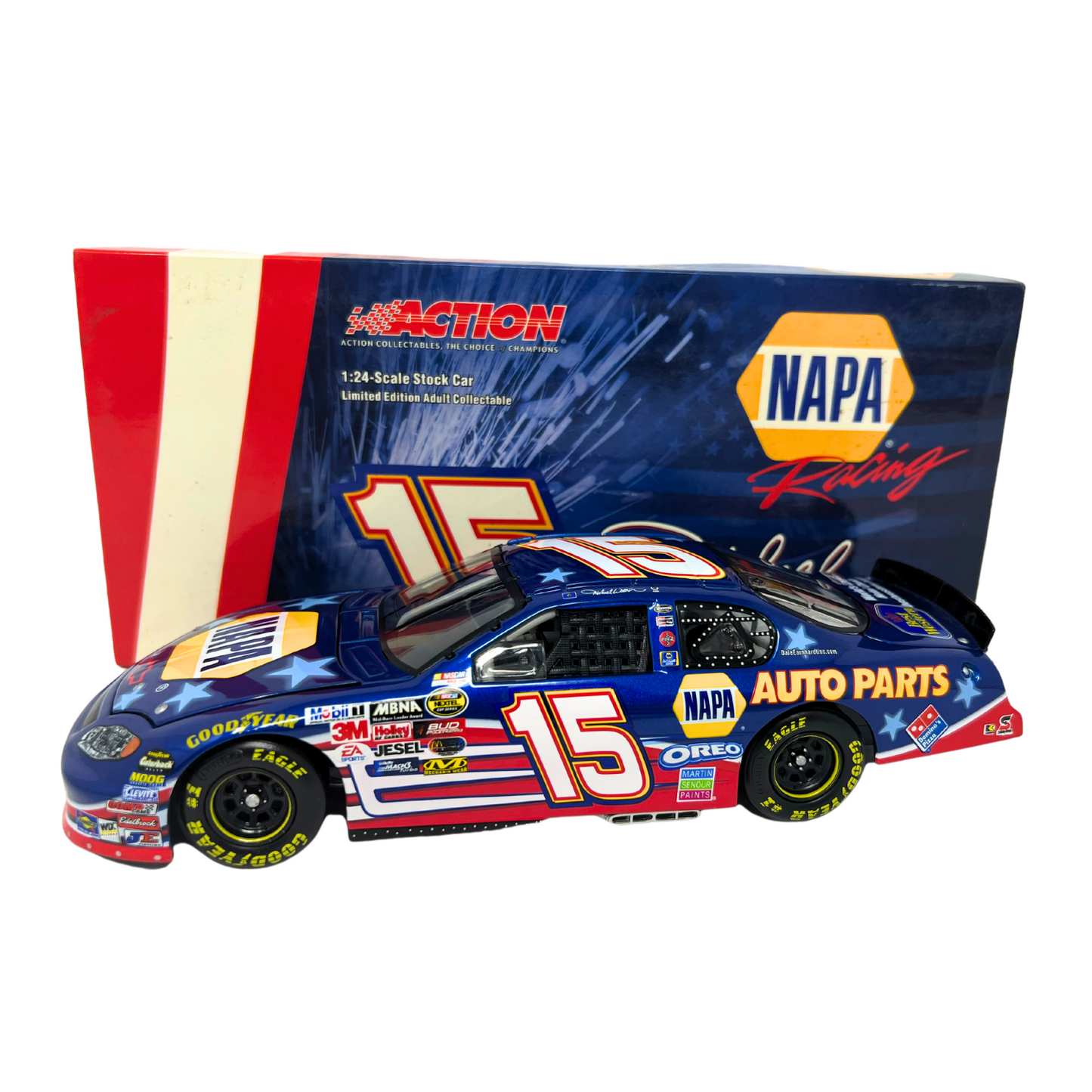 Action Nascar #15 Michael Waltrip NAPA Stars & Stripes GM Dealers 1:24 Diecast