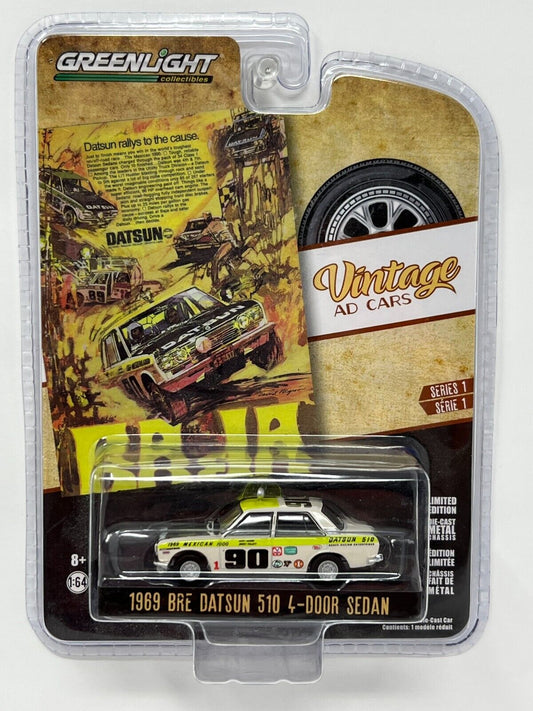 Greenlight Vintage AD Cars Series 1 1969 Bre Datsun 510 4 Door Sedan 164 Diecast