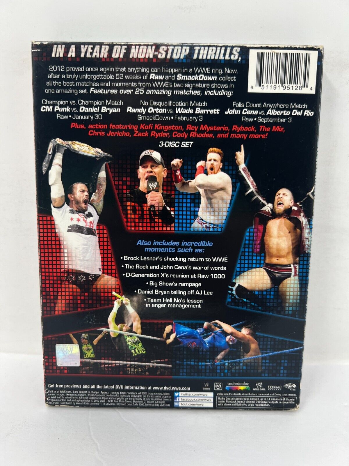 WWE: The Best of Raw and Smackdown 2012 (DVD, 2012) Good Condition!!!