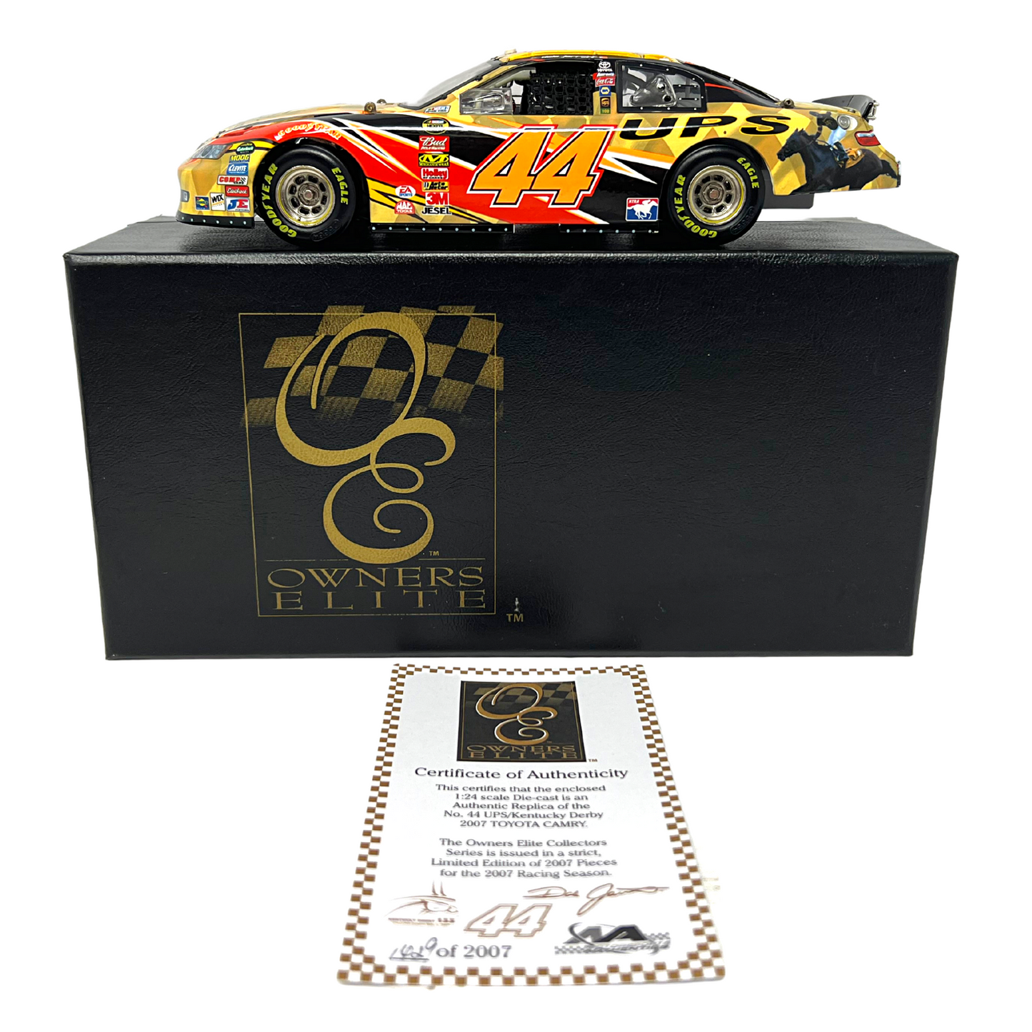 RCCA Owners Elite Nascar #44 Dale Jarrett UPS Kentucky Derby Camry 1:24 Diecast