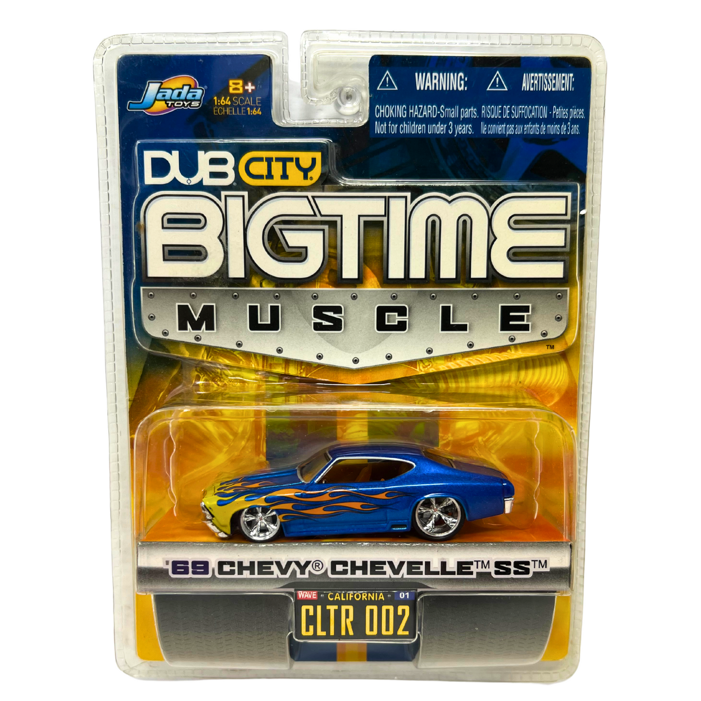 Jada Dub City Bigtime Muscle '69 Chevy Chevelle SS 1:64 Diecast Blue with Flames