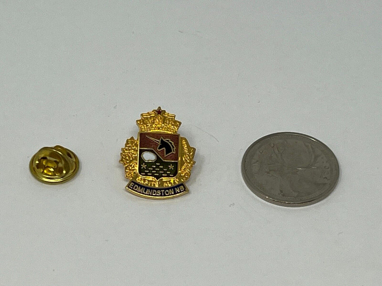 Edmunston New Brunswick Coat of Arms Patriotic Lapel Pin SP2