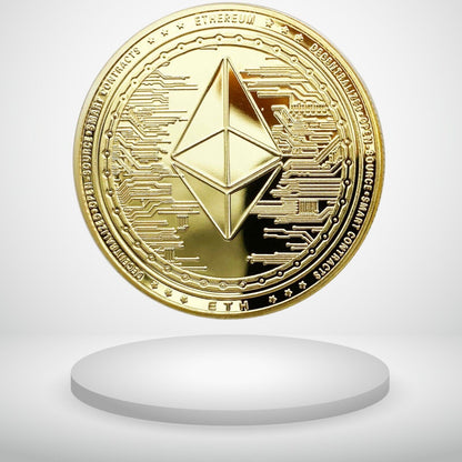 Ethereum ETH 18k Gold Plated 2022 Edition Physical Crypto Coin Novelty Souvenir