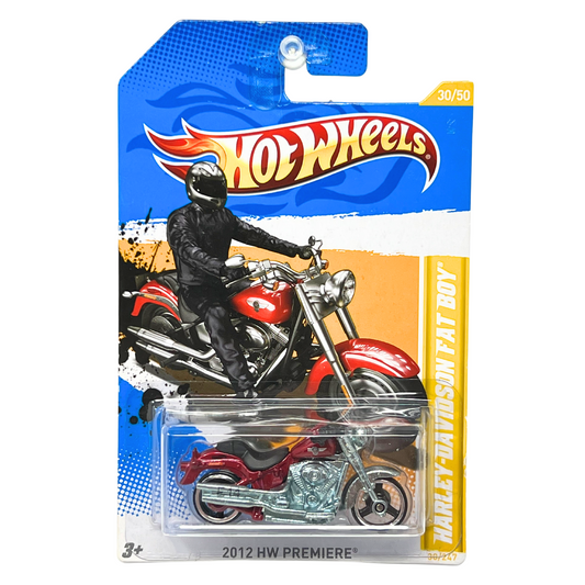 Hot Wheels 2012 HW Premiere Harley-Davidson Fat Boy Motorcycle 1:64 Diecast