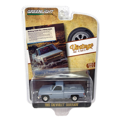 Greenlight Vintage AD Cars Series 3 1985 Chevrolet Silverado 1:64 Diecast