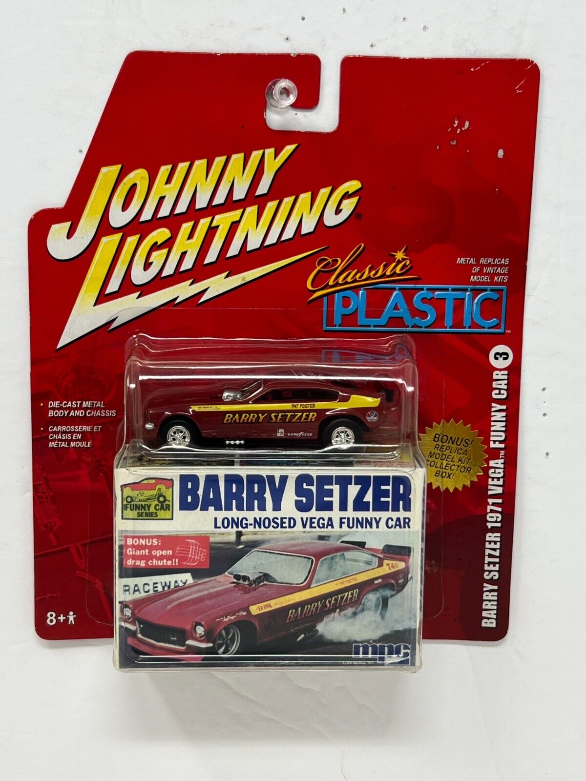 Johnny Lightning Classic Plastic Barry Setzer 1971 Vega Funny Car 1:64 Diecast