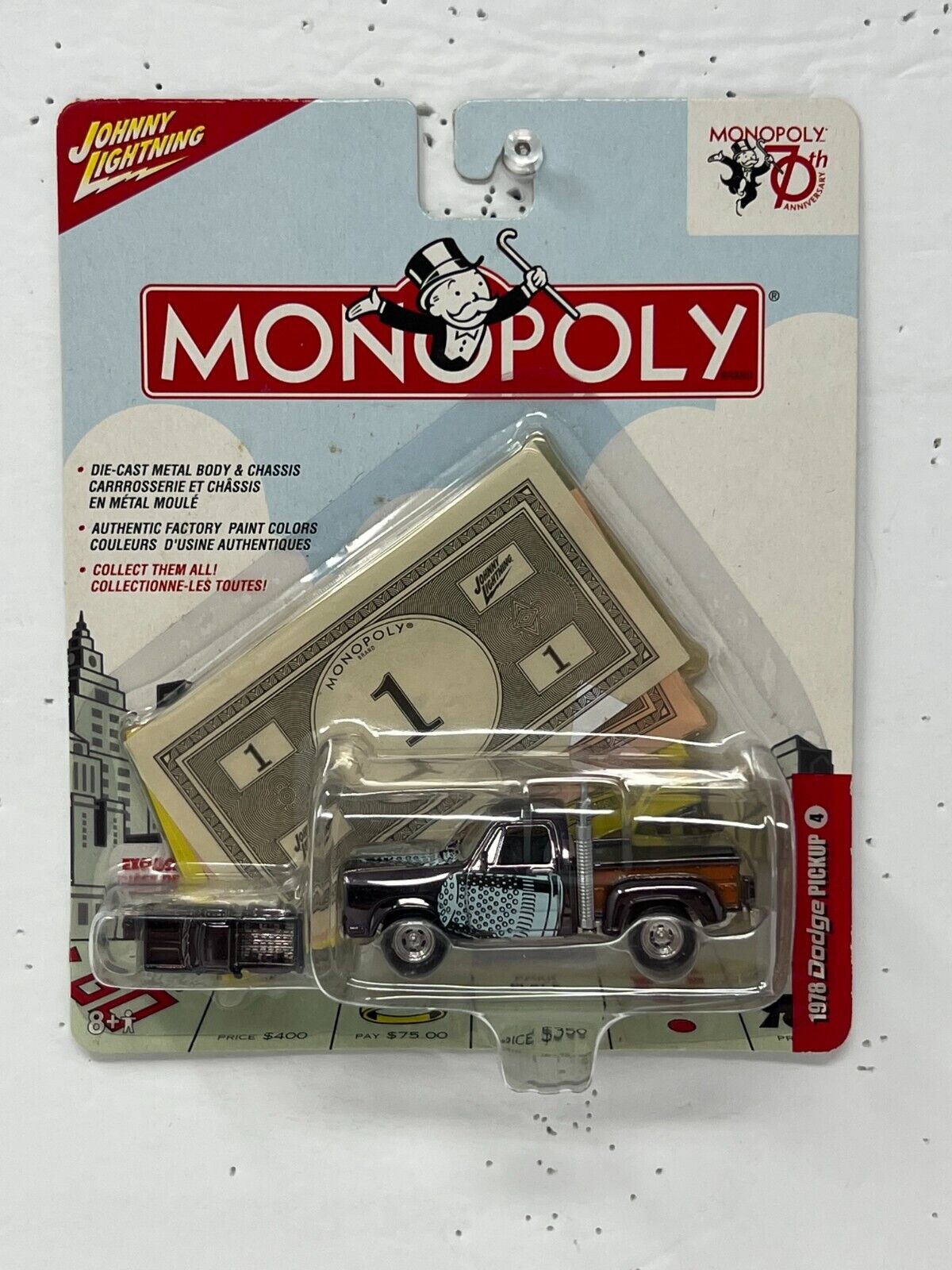 Johnny Lightning Monopoly 1978 Dodge Pickup 1:64 Diecast