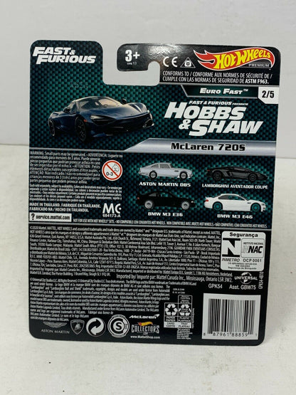 Hot Wheels Premium Euro Fast Fast & Furious McLaren 720S 1:64 Diecast