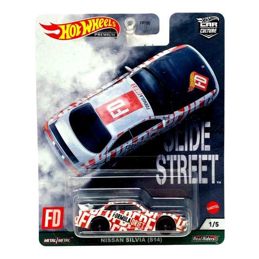 Hot Wheels Premium Slide Street Nissan Silvia (S14) Real Riders 1:64 Diecast