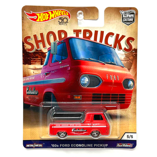 Hot Wheels Shop Trucks '60s Ford Econoline Pickup Real Riders 1:64 Scale Diecast