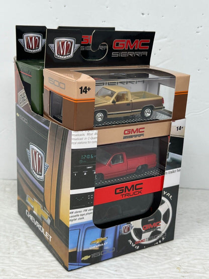 M2 Machines Chevy Siverado & GMC Sierra Set Of 6 With Sleeve 1:64 Diecast