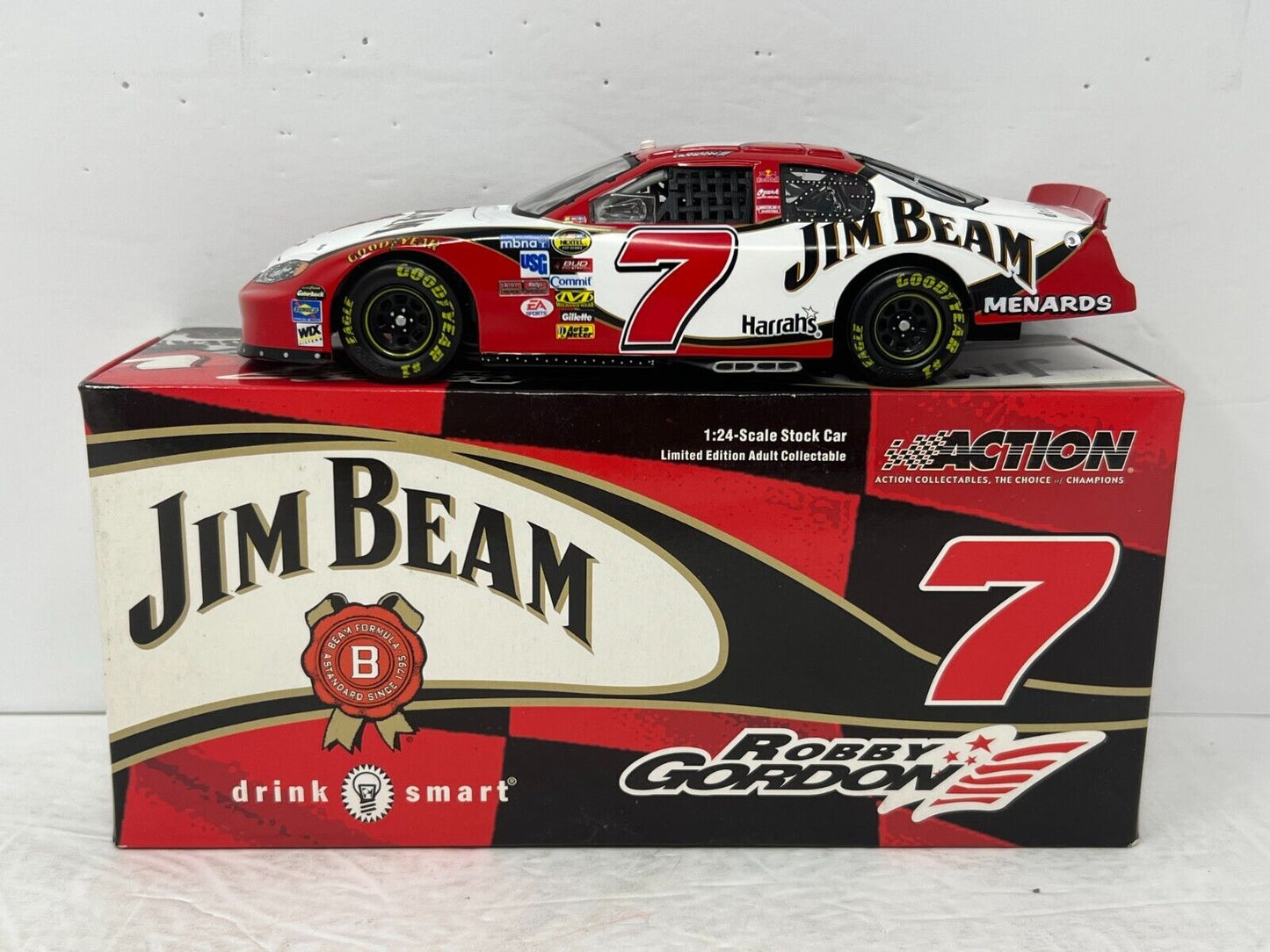 Action Nascar #07 Robby Gordon Jim Beam GM Dealers 2005 Monte Carlo 1:24 Diecast