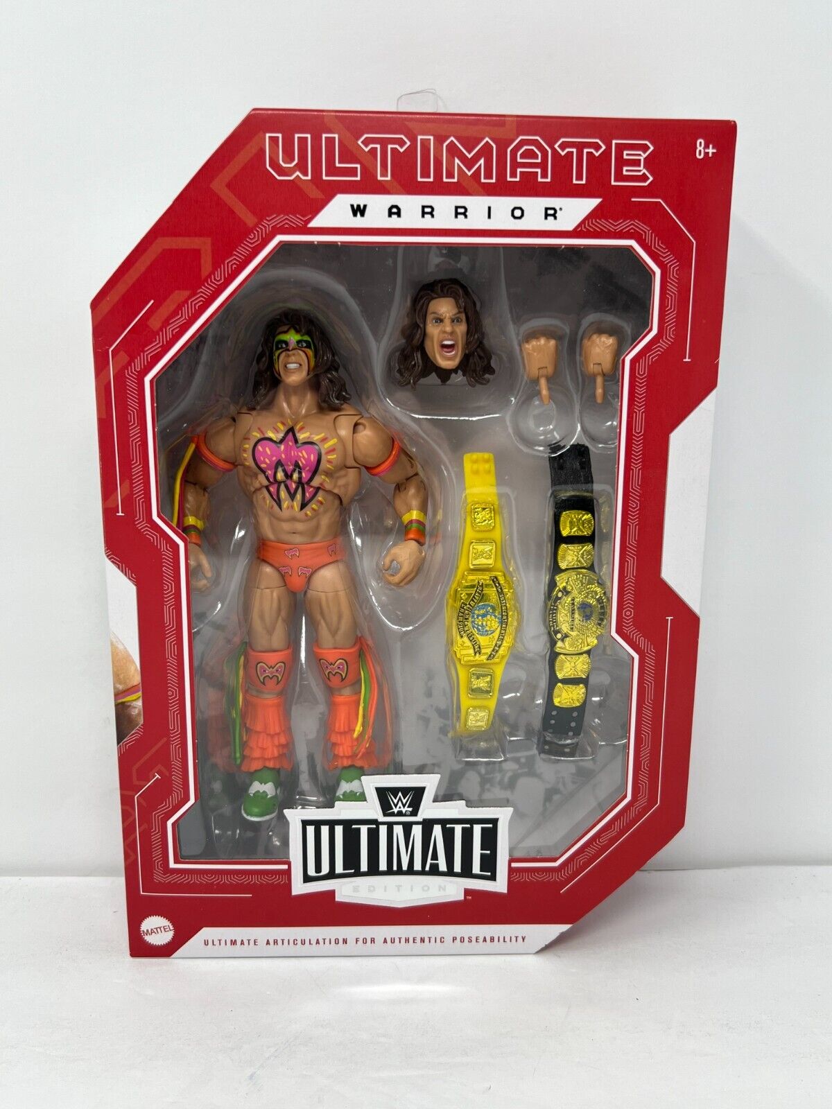 WWE Ultimate Warrior Ultimate Edition Fan Takeover Action Figure W/ Belts Mattel Toys