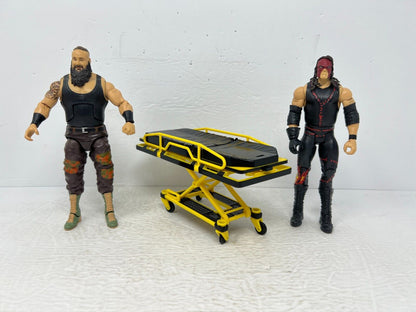 WWE Braun Strowman Vs Kane Stretcher Match Wrestling Action Figures Mattel