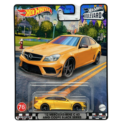 Hot Wheels Premium Boulevard '12 Mercedes-Benz C 63 AMG Coupe Black 1:64 Diecast