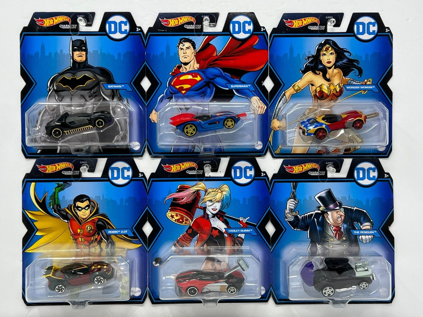 Hot Wheels DC Comics Characters Cars 1:64 Diecast Set of 6