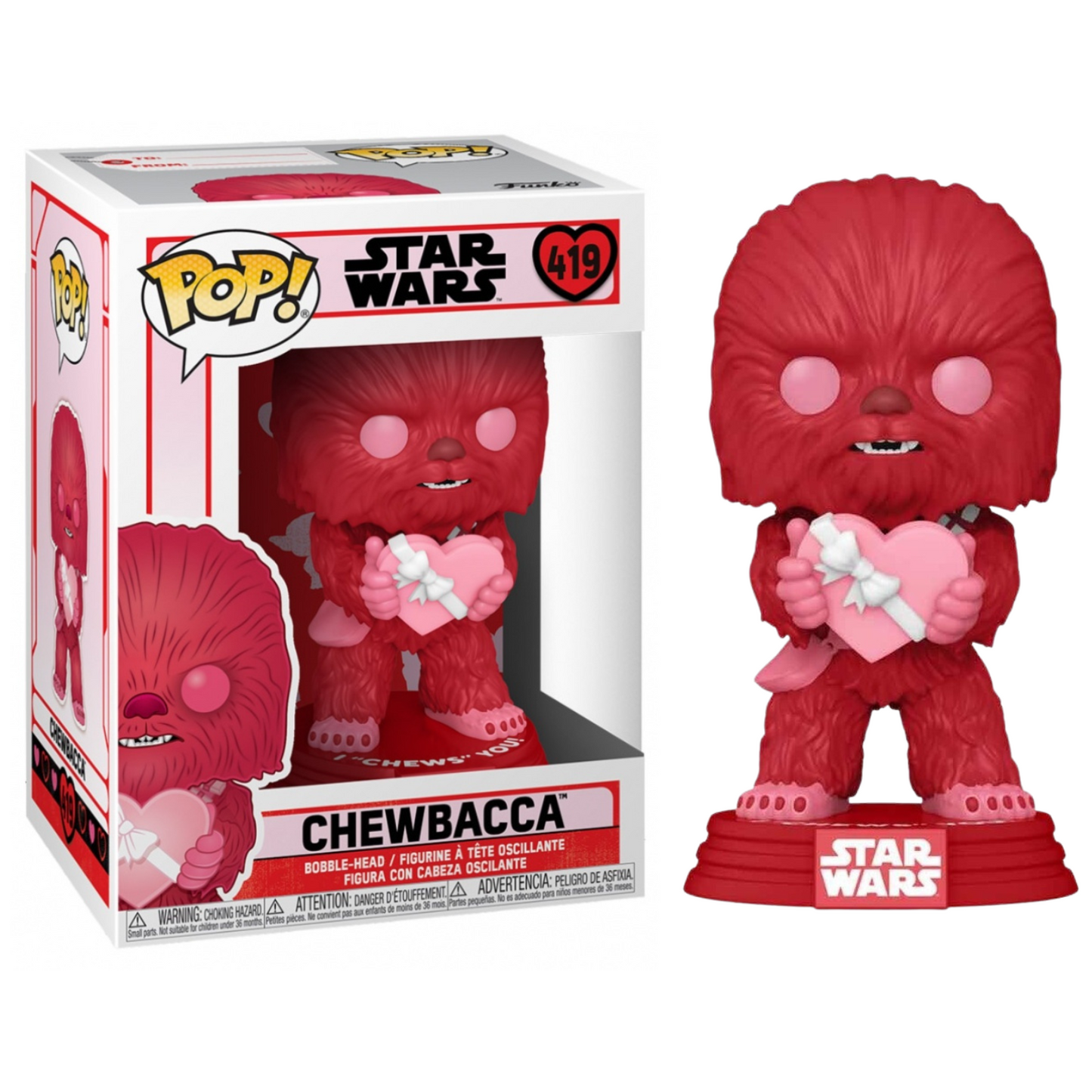 Funko Pop! Star Wars #419 Chewbacca Bobble-Head Valentine's Day Pink