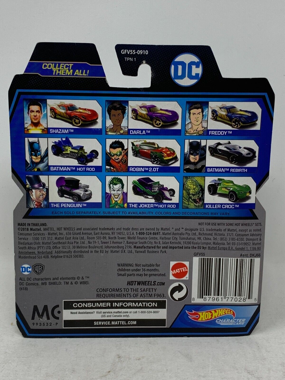 Hot Wheels DC Character Cars Shazam! Darla 1:64 Diecast