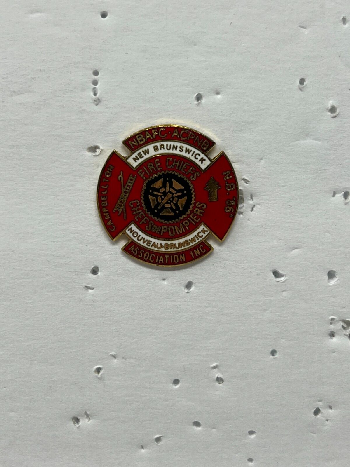 NBACF New Brunswick Association of Fire Chiefs 1986 Emergency Services Lapel Pin