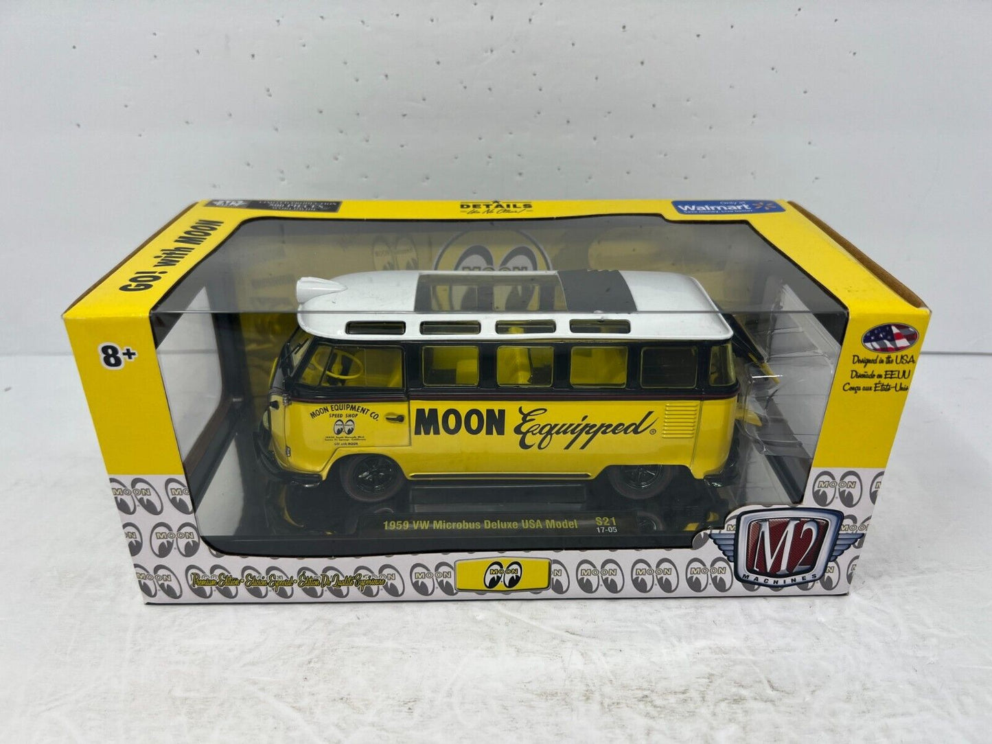 M2 Machines Moon Eyes 1959 VW Microbus Deluxe USA Model S21 Chase 1:24 Diecast