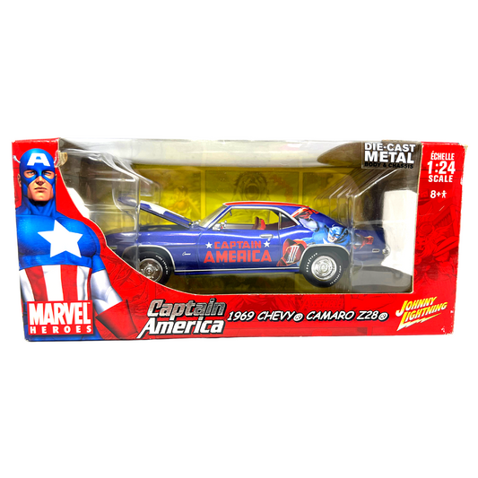 Johnny Lightning Marvel Captain America 1969 Chevy Camaro Z28 1:24 Diecast