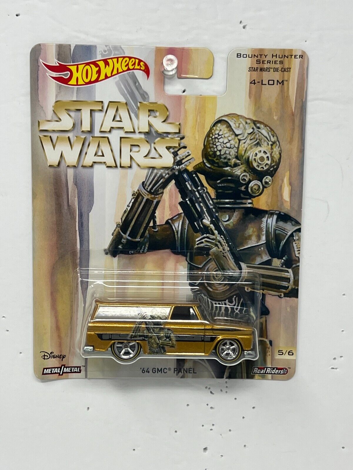 Hot Wheels Premium Star Wars 4-Lom '64 GMC Panel Real Riders 1:64 Diecast