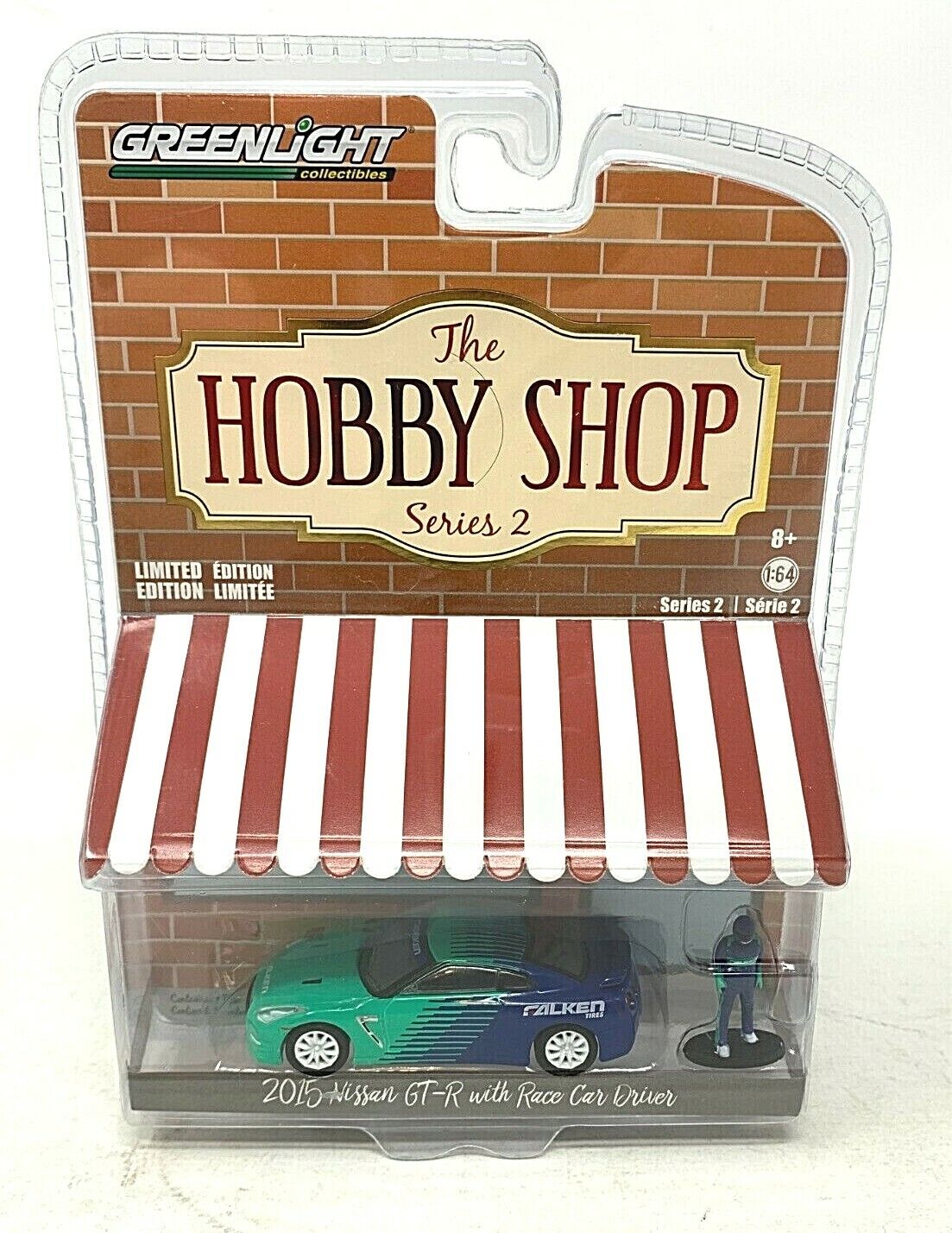 Greenlight The Hobby Shop Series 2 2015 Nissan GT-R with Figure 1:64 Diecast