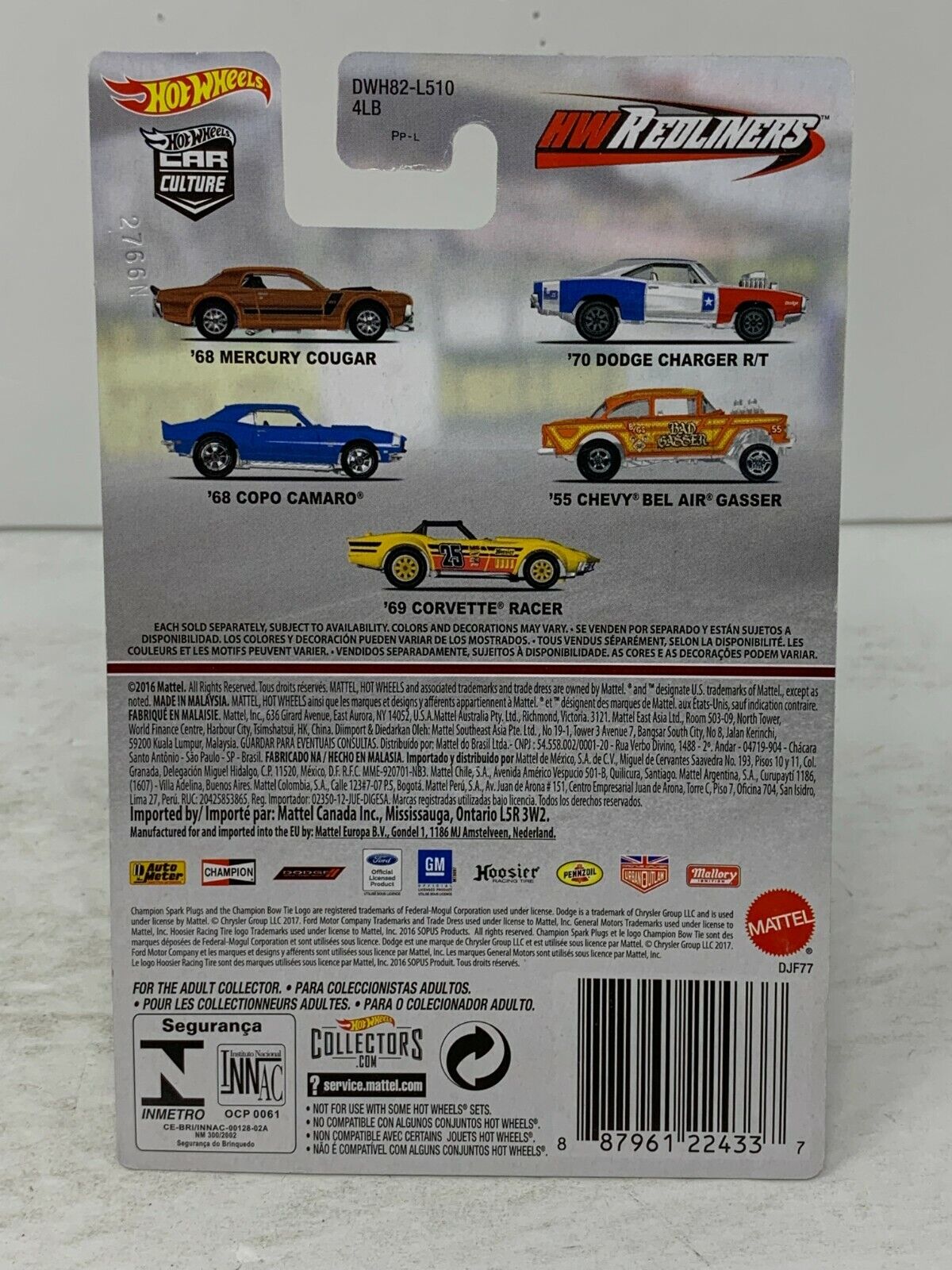 Hot Wheels Premium HW Redliners 1968 Mercury Cougar Real Riders 1:64 Diecast