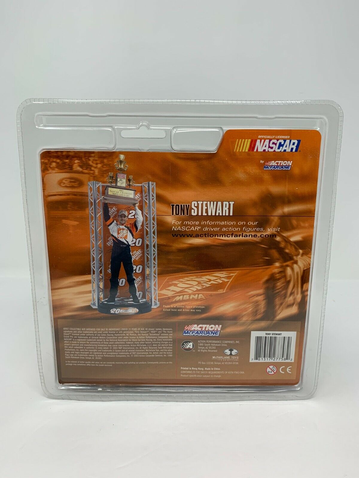 McFarlane Action Nascar #20 Tony Stewart Series 1 The Home Depot Champ Figurine