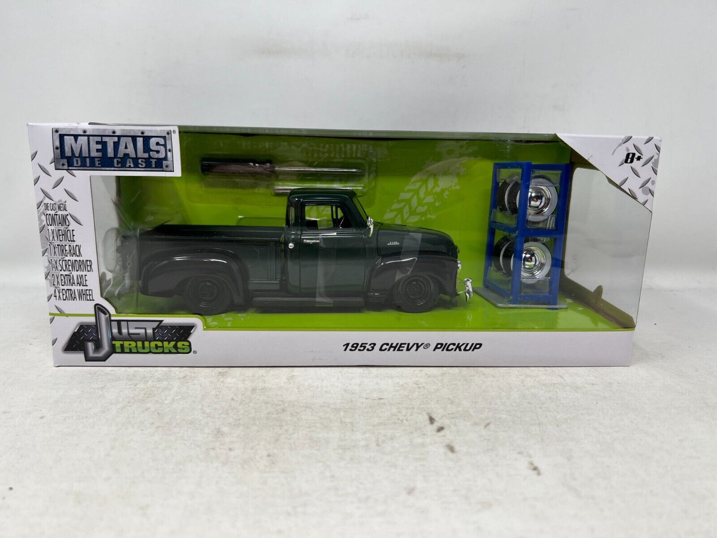 Jada Metals Just Trucks 1953 Chevy Pickup 1:24 Diecast With Tire Rack