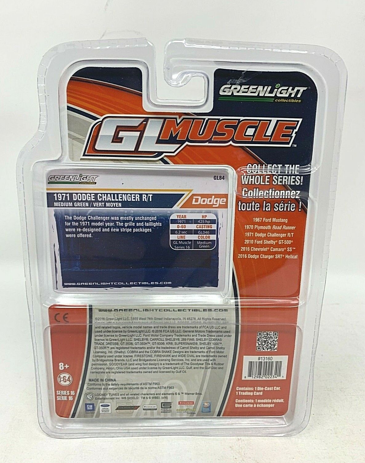 Greenlight GL Muscle Series 16 1971 Dodge Challenger R/T 1:64 Diecast