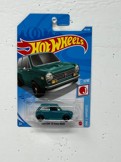 Hot Wheels HW J-Imports Custom '70 Honda N600 JDM 1:64 Diecast Aqua