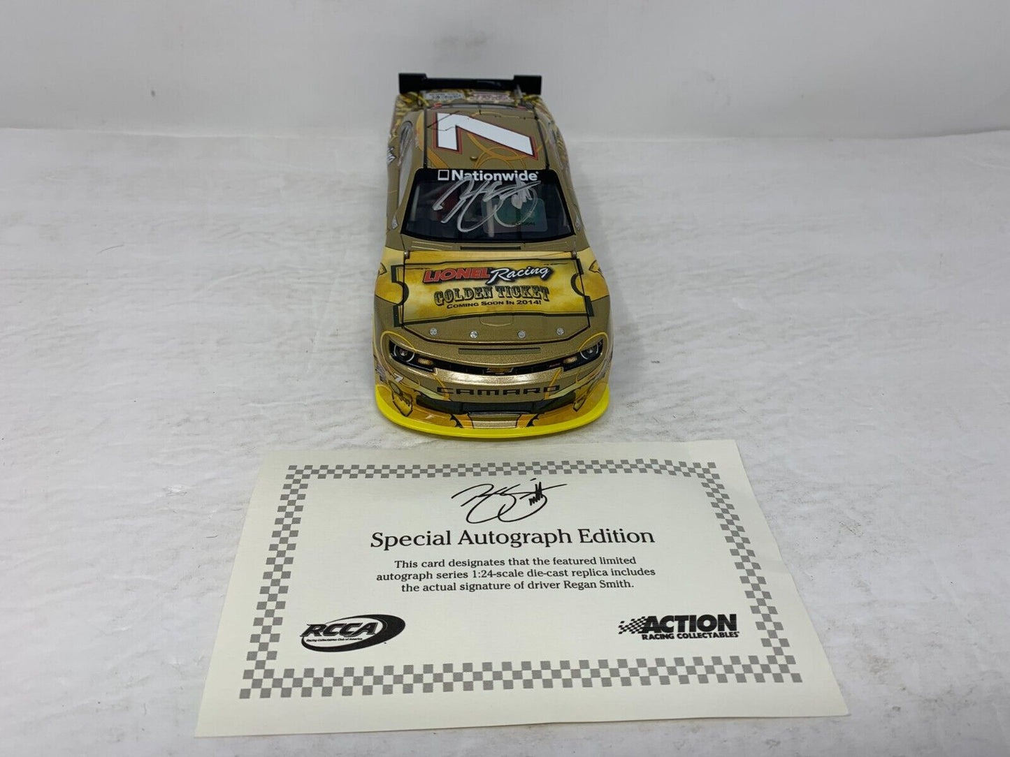 Lionel Racing Nascar #7 Regan Smith Golden Ticket Autographed Camaro 124 Diecast