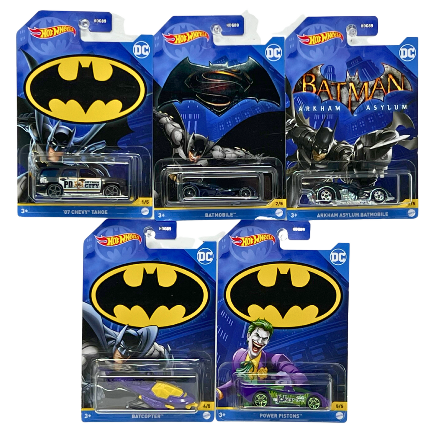 Hot Wheels DC Comics Batman 1:64 Diecast Set of 5