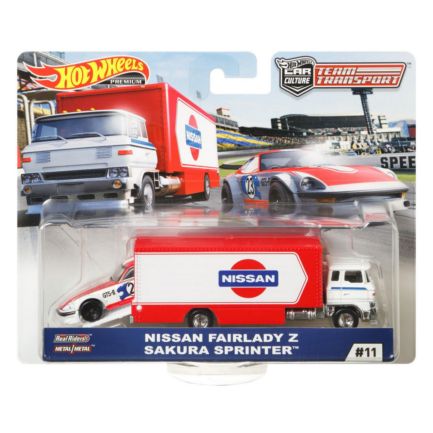 Hot Wheels Premium Nissan Fairlady Z &Hauler #11 Team Transport 1:64 Diecast