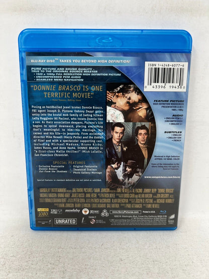 Donnie Brasco (Blu-ray, 2007) Al Pacino Johnny Depp Crime Good Condition!!!